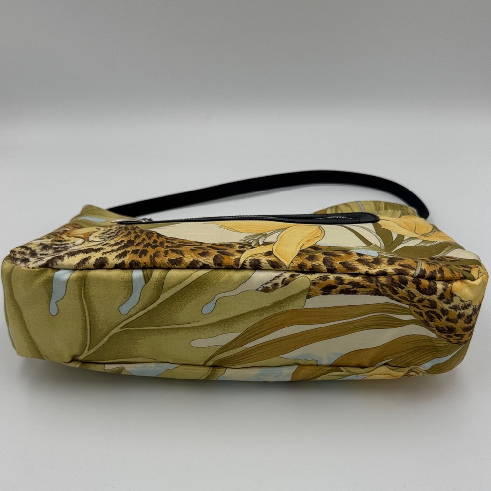 Salvatore Ferragamo Green Floral & Leopard Print Shoulder Bag - Picture 8 of 13